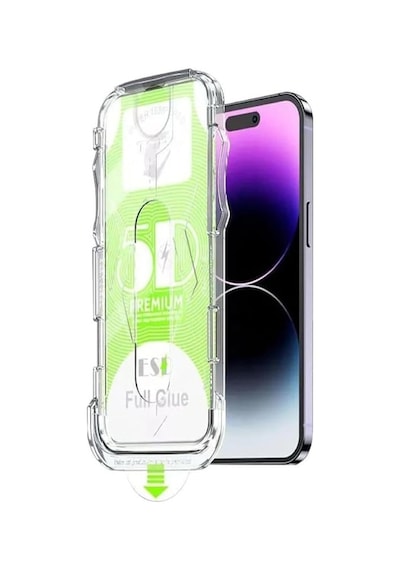 Ennar Apple iPhone 17 Pro Max Uyumlu Kolay Uygulama Aparatlı Tam Kapatan Kırılmaz Cam Ekran Koruyucu