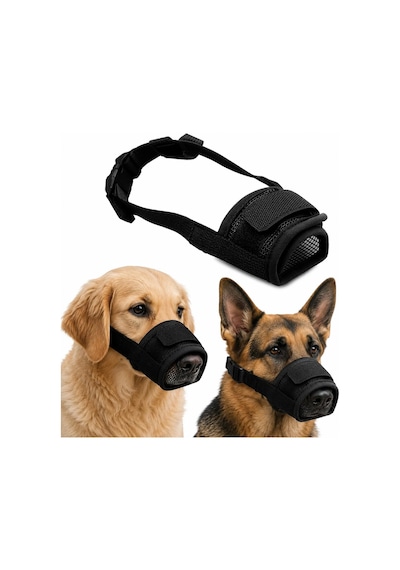 Valkyrie Köpek Ağızlığı M Beden Nefes Alabilir Fileli Ayarlanabilir Isırma Önleyici Yumuşak Siyah
