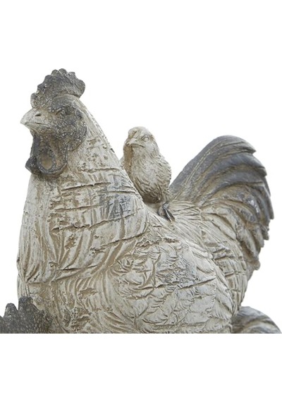 Çiftlik Evi Polystone Horoz Heykel, 8" X 5" X 12", Beyaz Diğer
