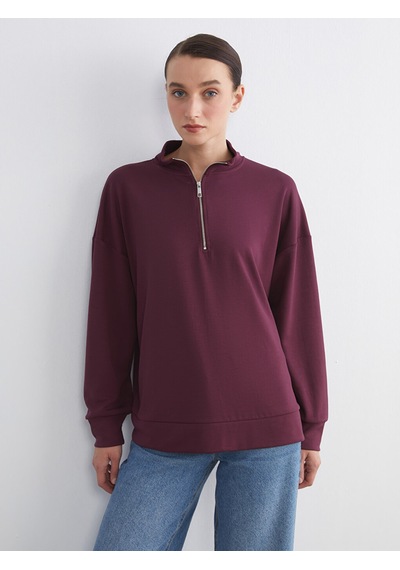 Lcw Comfort Mürdüm Dik Yaka Kadın Sweatshirt
