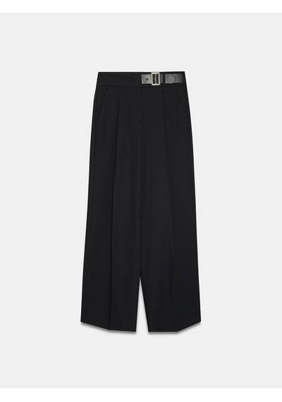 Dilvin 72281 Kemerli Geniş Paça Pantolon-siyah Siyah