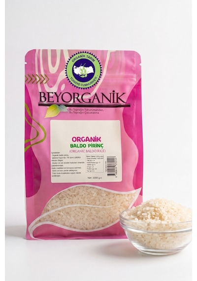Beyorganik Pestisit ve Aflatoksin Analizli Organik Pirinç Baldo 1 KG