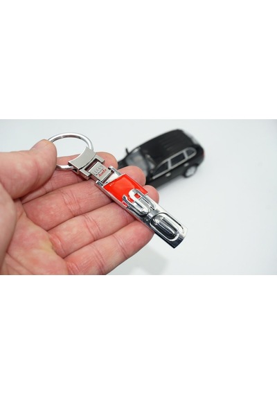 Audi Uyumlu S6 Logo Çift Yön Krom Metal Stil Anahtarlık