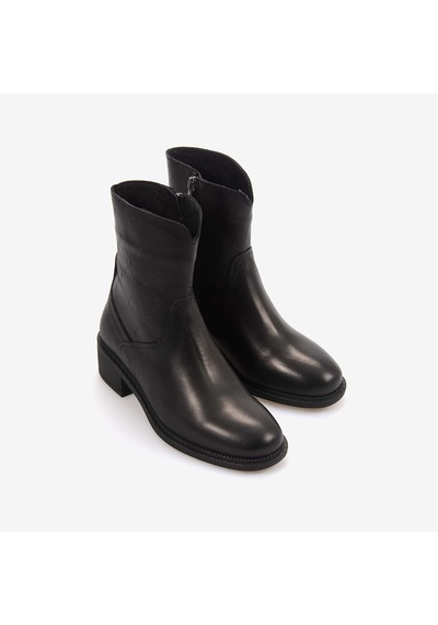 Rouge Hakiki Deri Günlük Kadın Bot 628 Siyah