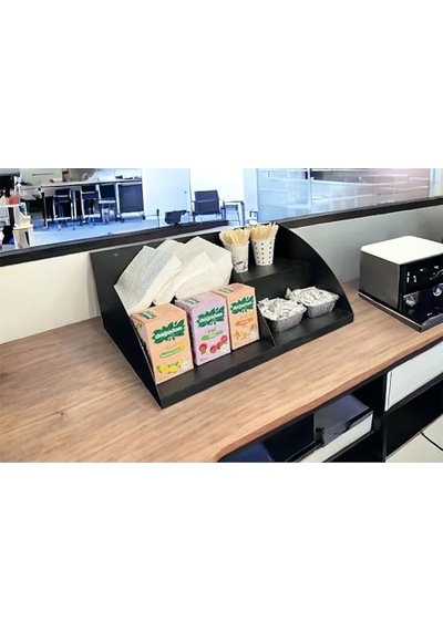 Kasaönü, Bar Önü,tezgah Önü Aperatif Standı, Tezgahönü Organizer Raf 50 Cm 2 Katlı Model Siyah Diğer