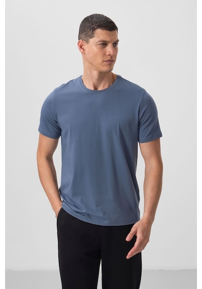Tommylife Tommy Life Petrol Erkek Basic Kısa Kol Standart Kalıp O Yaka T-shirt - 87911 PETROL