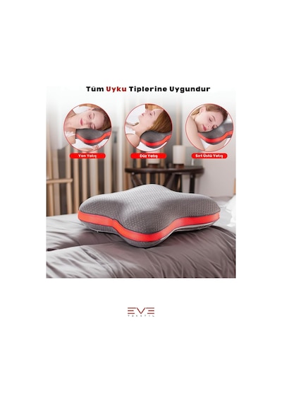 Visco Ergonomik Horlama Önleyici Yüksek Kaliteli Elastik Karbon Yıldız Desenli Yastık