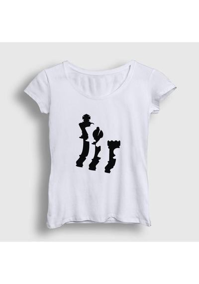 Noıssey Kadın Beyaz Pieces Chess Satranç T-shirt 337893tt