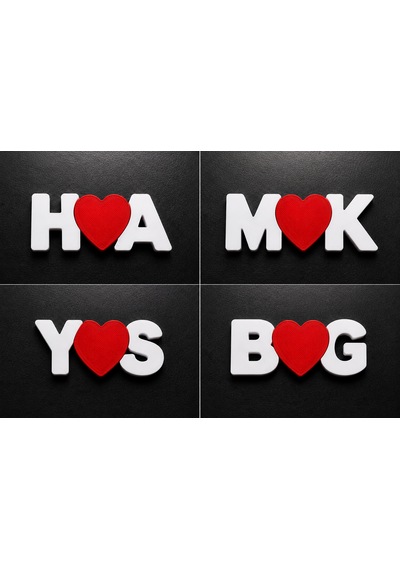 Kişiye Özel Baş Harf Kalp Anahtarlık Çift Harfli 3d Baskı Çok Renkli