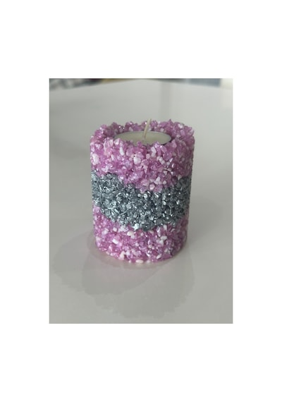 Dekoratif Obje Tealight Mumluk Pembe 9x7 Cm