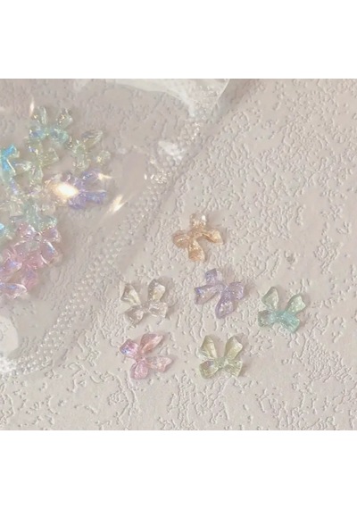 Charm Fiyonk Hologram Yeşil 10'lu 3d Nail Art Metal Süsü