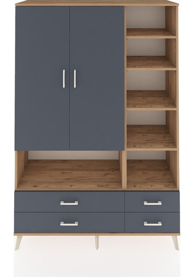 Hyperion Dolap 10 Raflı 4 Çekmeceli 2 Kapaklı 132x44x195 Çam-antrasit/antrasit Antrasıt/antrasıt Hyperion Dolap 10 Raflı 4 Çekmeceli 2 Kapaklı 132x44x195 Çam-antrasit/antrasit Antrasıt/antrasıt