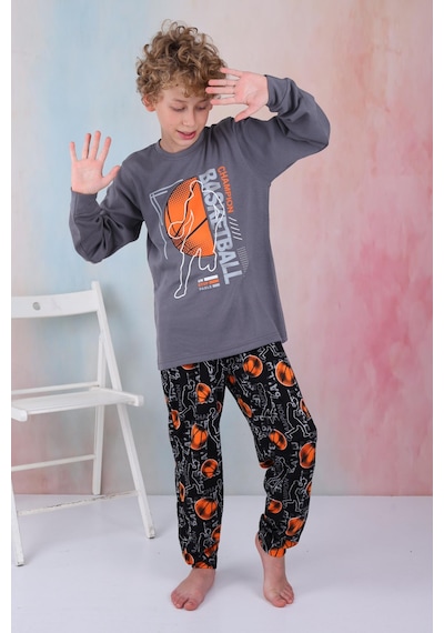 Yeni Sezon Erkek Çocuk Gez Garson Basketball Uzun Kollu Pamuk İnterlok Pijama Takımı 5154-füme Füme Yeni Sezon Erkek Çocuk Gez Garson Basketball Uzun Kollu Pamuk İnterlok Pijama Takımı 5154-füme Füme