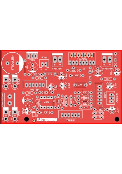 30 Watt Bas Ve Tiz Kontrollü Stereo Amfi Devresi Yeşil