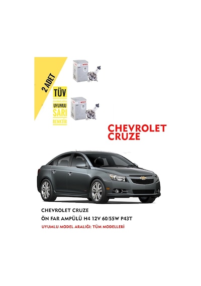 Chevrolet Cruze Ön Far Ampül Takımı 2 Adet Sağ Sol
