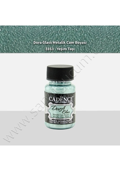 Cadence Dora Glass Metalik Cam Boyası 50 Ml. 3163 Yeşim Taşı