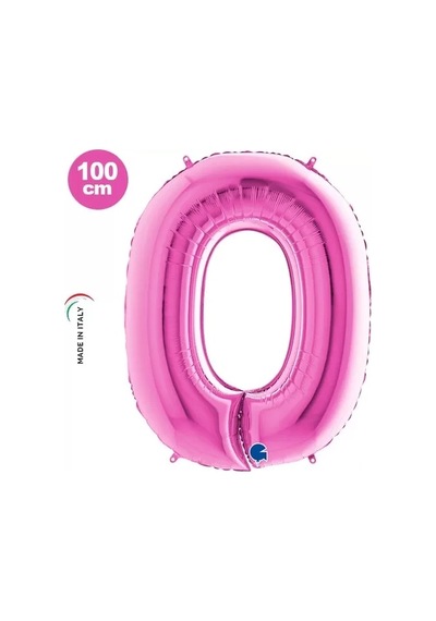 Folyo Rakam 0 Sıfır Pembe Renkli 40 İnç 100 Cm Grabo Doğum Günü Balonu Çok Renkli