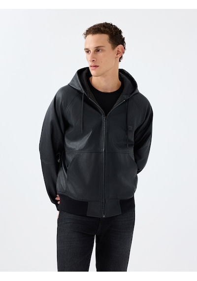 LOFT Regular Fit Erkek Mont Pu Siyah