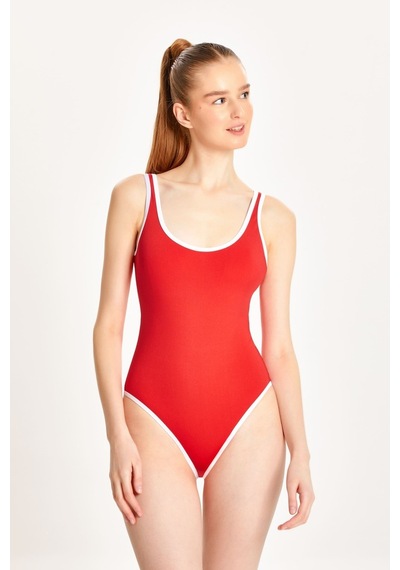 Too Salty Swimwear Kadın Kırmızı U Yaka Mayo 24s128st Kırmızı