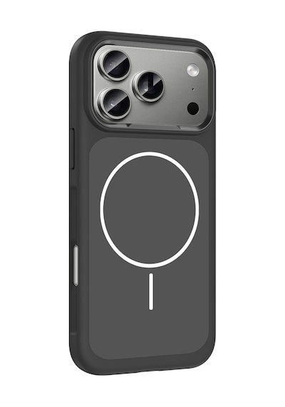 Apple Uyumlu iPhone 17 Pro Max Kılıf M-safe Şarj Özellikli Metal Kamera Çerçeveli Sanremo Silikon Kılıf Siyah