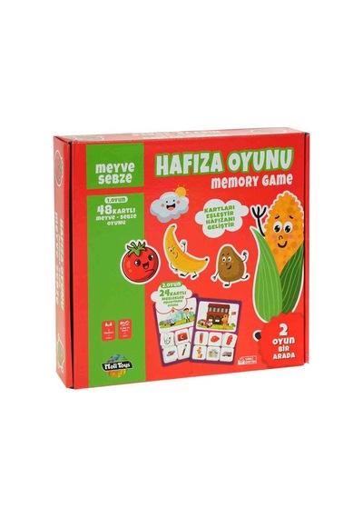 Kutulu Hafıza Oyunu Meyve Sebze 48 Parça