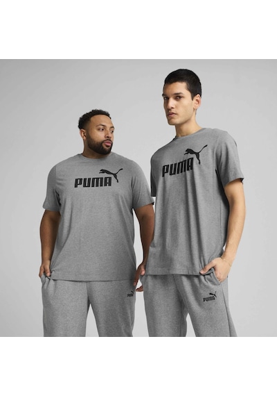 Puma Essentials No 1 Logo Erkek Gri Yuvarlak Yaka Tişört Gri