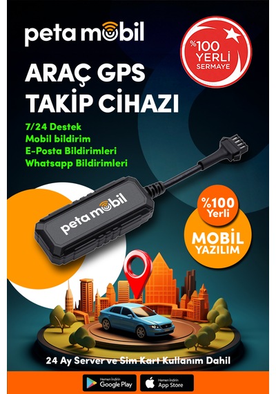 Pt-190 Data Hatlı Gps Takip Cihazı 12 Ay Server Dahil, Motor Bl