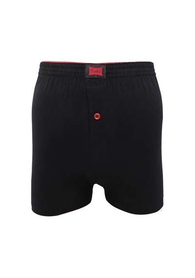 Tutku Penye Düz Boxer 117 6'Lı Paket | Siyah