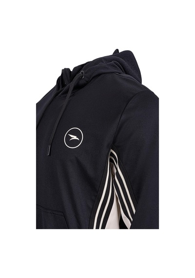 Maraton Boxy Erkek Kapüşonlu Siyah Sweatshirt Siyah