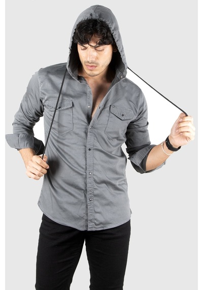 Deepsea Erkek Füme Kapüşonlu Slim Fit Dar Kesim Gömlek Likralı Pamuklu Likralı Kot Gömlek 2300396 Füme Deepsea Erkek Füme Kapüşonlu Slim Fit Dar Kesim Gömlek Likralı Pamuklu Likralı Kot Gömlek 2300396 Füme