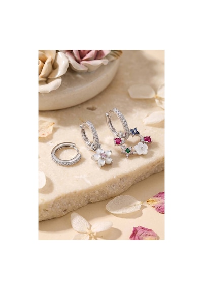 3 Lü Set Gümüş Renk Çiçek Model Küpe Tj-bkp11963 Evimdeyokyok
