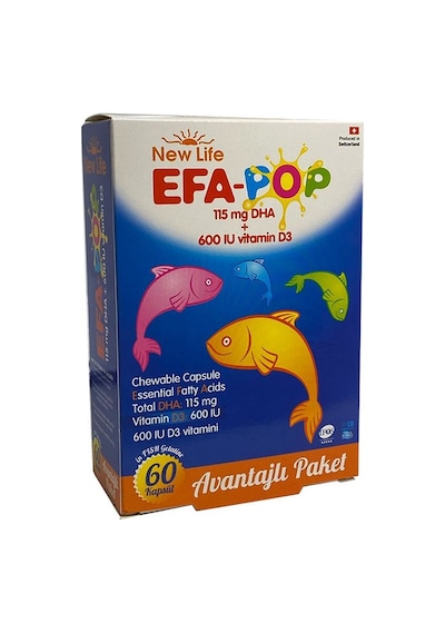 New Life Efa Pop Omega 3 60 Kapsül Balık Yağı