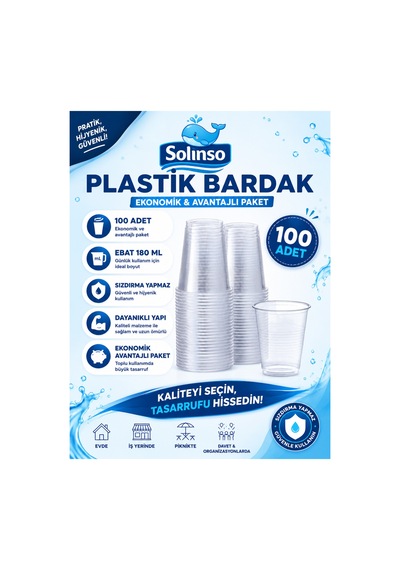 Plastik Bardak 180 Cc Otomat Pet Bardağı 100 Adet Beyaz - 862120419 Beyaz
