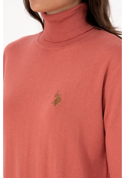 U.S. Polo Assn. Kadın Gül Kurusu Boğazlı Basic Kazak 50313621-VR026