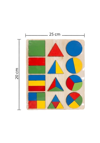 Renkli Şekiller 30 Parça Ahşap Eğitici Zeka Geliştirici Geometrik Şekiller Puzzle