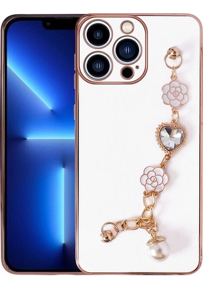 Apple Uyumlu iPhone 14 Pro Kılıf El Tutamaçlı Kamera Korumalı Zore Taka Silikon Kapak Beyaz