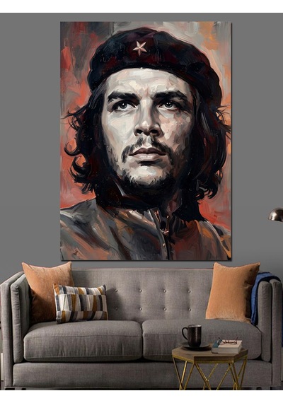 Che Guevara Klasik Devrimci Portresi Dekoratif Kanvas - Mdf Ahşap Tablo