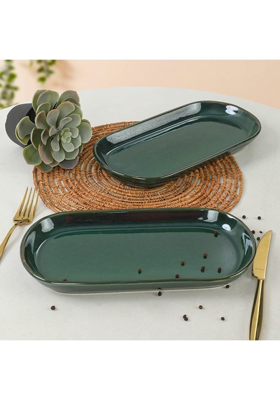 Keramika Zümrüt Noyan Kayık Tabak 2 Adet 26 Cm Sku: Smg8690010551696 Açık Gri