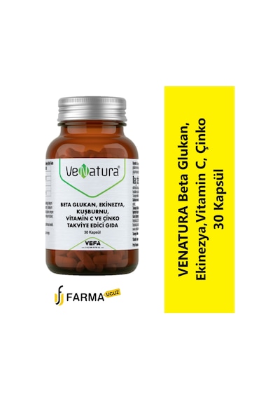 Venatura Beta Glukan. Ekinezya.Vitamin C. Çinko 30 Kapsül