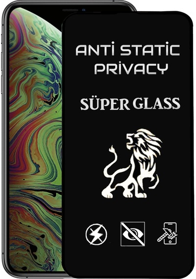 Apple Uyumlu   iPhone Xs Max Tam Kaplayan Anti Statik Hayalet Süper Cam Ekran Koruyucu
