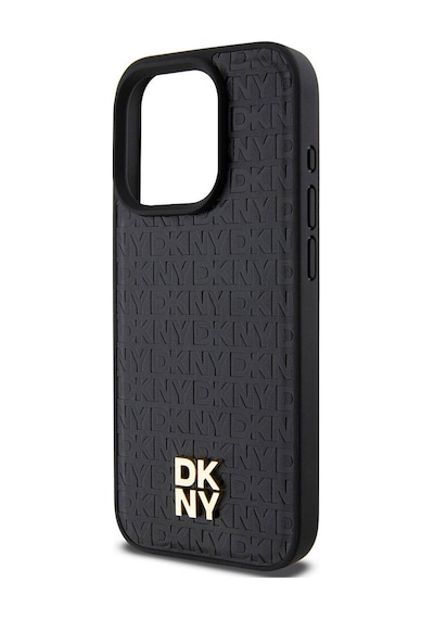Apple Uyumlu iPhone 15 Pro Kılıf Dkny Lisanslı M-safe Şarj Özellikli 3d Yazılı Repeat Pattern Kapak Siyah