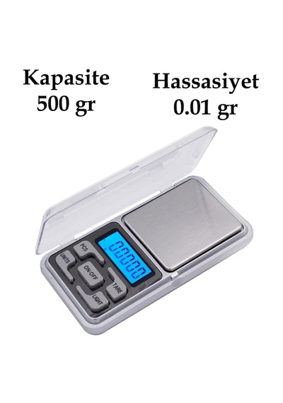 Dijital Hassas Elektronik Kuyumcu Cep Terazisi Tartı 500 Gr / 0.1 Gr 5332 Açık Bej