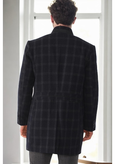 Plt9367 Dewberry Erkek Palto-desenli Lacivert Desenli Lacivert