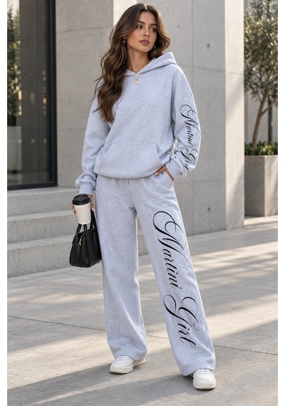 Macklin Unisex Kadın Erkek Martini Girl Kol Paça Baskılı Oversize 3 İplik Kapüşonlu Sweatshirt Ve Baggy Eşofman Altı Gri Melanj Macklin Unisex Kadın Erkek Martini Girl Kol Paça Baskılı Oversize 3 İplik Kapüşonlu Sweatshirt Ve Baggy Eşofman Altı Gri Melanj