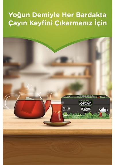 Ofçay Efsane Filiz Siyah Süzen Demlik Poşet Çay 30 x 15 G