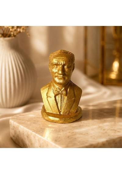 Bk Gift Gümüş Renk Lider Büstü 8 Cm Dekoratif Masa Üstü Heykel Biblo