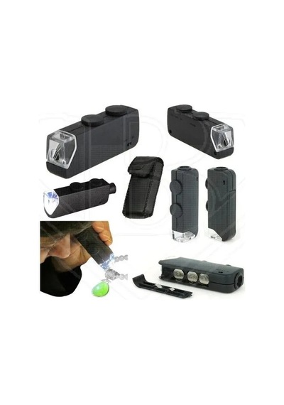 Jenerik Mini 60x 100x Zoom Lens Odak Takı Led Cep Mikroskop Büyüteç