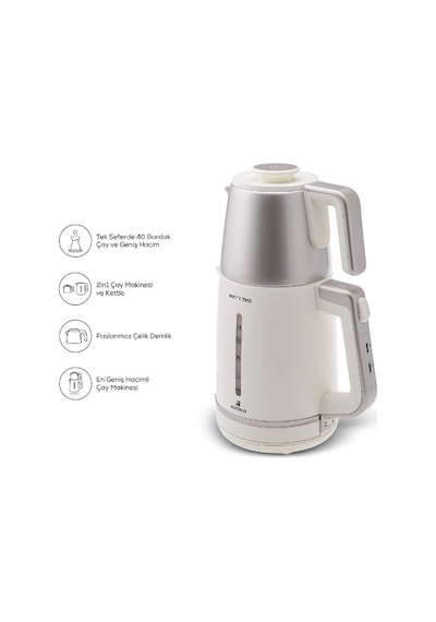 Karaca Berry Tea XL 2in1 Çelik Demlikli Çay Makinesi ve Kettle