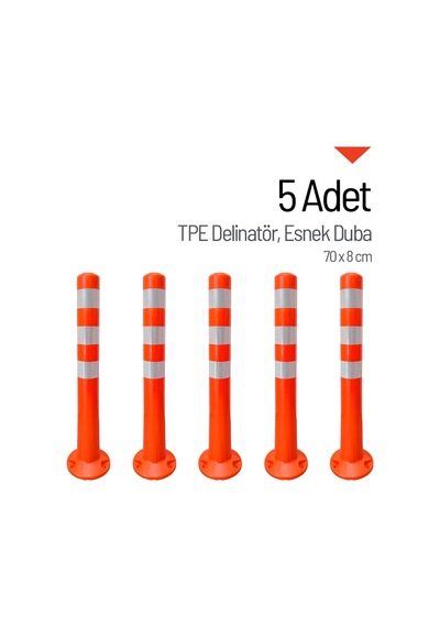 5'li Delinatör Seti 70x8 Cm Tpe, Esnek Duba-3587