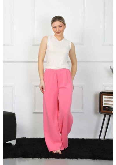 Akbeniz Kadın Bol Paça Penye Pembe Alt Üst Takım 5501-pembe Pembe
